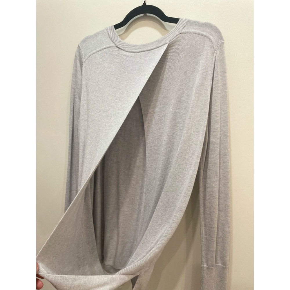 Lululemon Bring It Backbend Open Back Knit Sweater 8 Cashmere Bamboo Blend - Picture 9 of 9